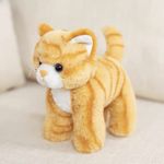 Simulation Orange Cat Plush Stuffed Animal Toy, Super Soft and Cute Cat Plush Toy Realistic Children Girl Birthday Home Decoration