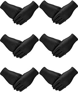 SATINIOR 6 Pairs Black White Kid Costume Glove Short Cosplay Glove Girl Boy Dress up for Halloween Party Opera Accessories, Black