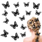 GEEHUA 20pcs Halloween Butterfly Hair Clips, 2 Sizes Double Layer Lace Mesh Butterfly Hair Pins Embroidery Hair Pins Hair Bows Witch Scary Cosplay Costume Headpieces Accessories for Women