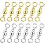 Bonison 12Pcs Magnetic Necklace Clasps - Bracelet Clasps and Closures for Necklaces Fasteners Chain Clasps Connector for Jewelry Making Gold and Silver 2cm