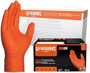 GLOVEWORKS HD Orange Nitrile Disposable Gloves, 8 Mil, Latex and Powder Free, Industrial, Food Safe, Raised Diamond Texture, Small, Case of 1000