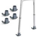 supregear Walker Glide Skis for 28 mm Tubes, 4-Pack Heavy Duty Mobility Aid Accessory for Folding Walkers Universal Durable Replacement Glide Caps Tool Free Installation Walker Tips