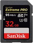 SanDisk Extreme Pro 32GB SDHC UHS-I Card (SDSDXXG-032G-GN4IN) [Newest Version],Black