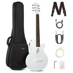 Enya - Smart Electro Acoustic Guitar - 35 Inch White Nova Go SP1 Acoustic Guitar with Smart Acoustic Pickup, Smaller and Light for Kids, Adults and Beginners - Starter Set Travel Band Concert