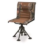 Bolderton 360 Degree Swivel Camo Hunting Blind Chair, Folding, Lightweight, Portable, Padded Cushion Hunting Seat 300 lbs Capacity, Hunt Gear and Equipment, Mossy Oak Break-Up Country Mossy Oak