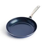 Blue Diamond Cookware Diamond Infused Ceramic Nonstick 24cm Frying Pan Skillet, PFAS-Free, Induction, Dishwasher Safe, Oven Safe, Blue