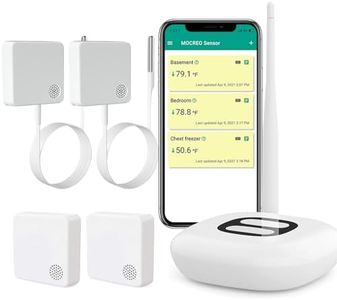 MOCREO Whole House WiFi Remote Temperature Monitoring System: 2PCS Freezer Thermometer, 2PCS Room Thermometer Hygrometer, Email & App Alert, Data Logging, Build Smart Scenes