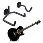 Neowood Double Up Vertical Guitar Stand: Space-Saving Two-Piece Holder for Electric and Acoustic Guitars - Secure, Stylish, and Stable Display Stand for Home or Studio Use (Black)