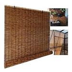 XYNH Bamboo Blinds Outdoor, Roman Roller Blinds ANY SIZE - Light Filtering/Waterproof/Anti-UV - Shading Sunshade Lifting Shutters - Curtain Blinds Shades For Patio/Garden/Window/Door/Kitchen (W x H)