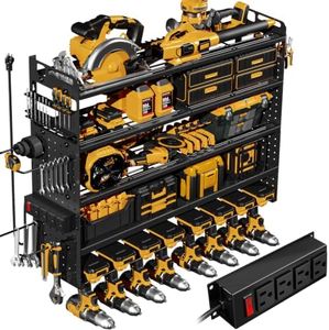 Large 5-Tier Power Tool Organizer Wall Mount, Charging Station, 34'' Wide