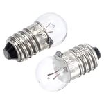 sourcing map E10 Screw Base Miniature Bulbs DC 6V Warm Yellow Light Mini Lamps with Storage Box, Pack of 10