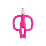 Matchstick Monkey, Original Teether & Gel Applicator, Antimicrobial Silicone Teething Toys for Baby, Easy to Grip, BPA Free, 3 Months Old+, 10.5 cm, Pink Monkey