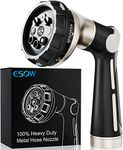 ESOW Garden Hose Nozzle Sprayer, 100% Heavy Duty Metal Water Hose Nozzle with 8 Different Spray Patterns, High Pressure Hand Sprayer for Watering Plant & Lawn, Washing Car & Pet