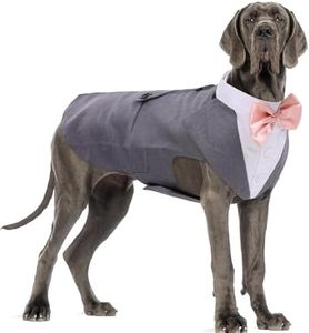 DORA BRIDAL Dog Tuxedo Wedding Outfit, Formal Suit with Bandana and Bow Tie for Large Dogs - Labrador, Golden Retriever, Bulldog