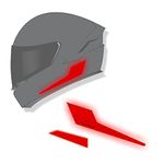 Piston Graphics Vinyl Helmet Reflective Self-Adhesive Stickers Safety High Reflect In Night In Red Color Bikers