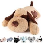 meowtastic Brown Dog Weighted Stuffed Animals - 22 Inch 4.5 Pounds Weighted Plush Dog Stuffed Animals - Big Stuffed Dog Weighted Plush Pillow - Cute Plush Toys Gifts for Kids & Adults (22" 4.5 lbs)