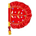 DIGSMORDEN Handicrafts Red pankhi | Decorative pankhi | Designer pakhi | pankhi Hand Fan | pankhida | pankhi Fan | pankhi Hand Fan for Wedding | Velvet Both Side Designing pankhi | Handfan Pankhi