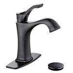 Sanliv Bathroom Faucet, Oil Rubbed Bronze Single Handle Bathroom Faucet for Sink One or 3 Hole Centerset Brass Lavatory Vanity Faucet, Farmhouse Bathroom Faucets with Drain Assembly ORB