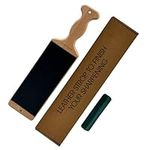 Acri Knives Knife Sharpening Large Leather Strop 38X 8CM +Polishing Compound, Double Sided, Honing Tools, Cowhide Leather Strop, Bushcraft Knives Chisels Tools Stropping