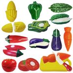 FunBlast Realistic Vegetable Toy for Kids, Kids Toy with Chopping Board & Knife - Girls Pretend Play Food Toy for Kids – (Multicolor; 9 Pcs) (Vegetables)