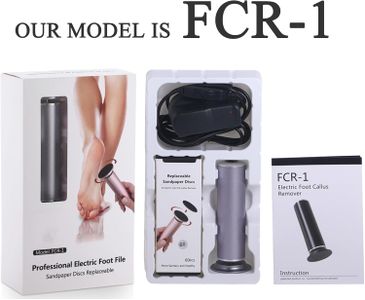 Electric Foot File Hard Skin Remover – Adjustable Speed, 60 Sandpapers, Gray