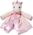 Bearington Baby Dreamer Snuggler, 15 Inch White and Pink Unicorn Plush Stuffed Animal Security Blanket Lovey for Babies