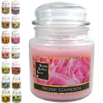 SIMPLY SUBLIME SCENTS - Luxury Scented Candle - Exceptional Fragrance Oil - Medium Glass Jar, Up to 76 Hours - Clever Wax Formula For a Long, Clean and Even Burn - Rose Garden - Cotton Wick