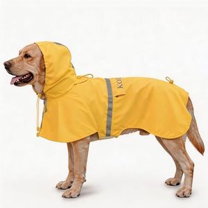 KOOGAL Pet Large Dog Raincoat Apparel Poncho Waterproof for Medium Large Sized for Dog Raincoat Clothes (Yellow, 6XL)