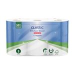 by Amazon Classic Kitchen Roll, 3-ply, Strong and Absorbent, 3 Rolls (1 Pack of 3), 80 Sheets per Roll, FSC Certified