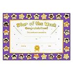 Star of The Week Certificate for Kids - Congratulation Award - Pack of 25 Blank Fill-in - School Children - Nursery Primary Infant Junior - Teachers Students - A5 Size - Eco-Friendly - Made in UK