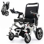 Ultra Lightweight Electric Wheelchair Folding Compact Aluminium Powerchair 20kg Travel Transit Supplied by Free To Be Mobility Equipment Silver UK Seller