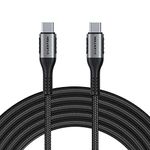 LENTION USB C to USB C Cable 78 Inches 100W, Type C 20V/5A Fast Charging Braided Cord Compatible with 2023-2016, M1,M2, MacBook Pro, New iPad Pro & New Mac Air, More USB C Devices (CCE5A, Space Grey)