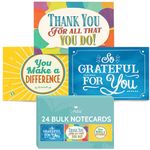 24 Appreciation Cards with Envelopes - Team Gifts, Teacher Gifts Bulk, Volunteer and Employee Appreciation Cards, Gratitude and Encouragement Cards for Nurse Appreciation Week and Staff Appreciation Day - Boxed Set of Thank You Cards Bulk to Say You Make a Difference and Thankful For You