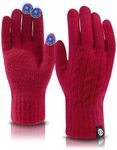 MA COWCF Women's Winter Gloves for Cold Weather Thermal Knit Elastic Soft Touch Screen Glove for Running Driving Hiking