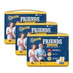 Friends Overnight Adult Diapers Pants Style - 30 Count (L-XL) with odour lock and Anti-Bacterial Absorbent Core- Waist Size 30-56 Inch ; 76-142cm