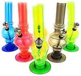 Copper Top 1x Acrylic Mini Bong Water Pipe with Black Base 6Inch/ 8 Inch Plastic Style (6 Inch 15cm)