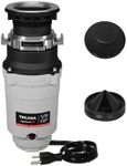 Garbage Disposal, TECASA 1/2 HP Pro Food Waste Coutinuous Feed, Garbage Disposals with Stopper Power Cord, Stainless Steel Grinding System for Kitchen Sink - HyperCrush 50 PRO