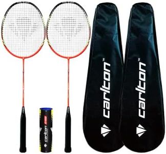 DUNLOP Carlton Airblade Tour 70 Badminton Racket inc Protective Cover (Single, Bundle & Double Set Available) (2 Rackets, Covers & Shuttles)