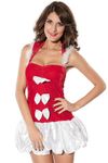 Dear-lover Women's Santas Doll Christmas Lingerie, One Size Red