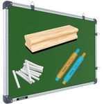 GOSHU Chalk Board 6 feet x4 feet Double Sided Writing Boards One Side White Marker Board and Back Side Chalkboard with Wooden Duster and 10-Dust Free Chalk with Two Chalk Holders (6x4 feet, Pack of 5)