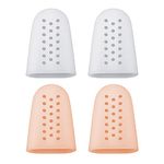 Nuanchu Toe Protectors 2 Pairs Big Protector with Holes Breathable Caps Soft Covers Pain Relief Support Guard Cushions for Missing Ingrown Hammer Toenail Corns Men Women Use Colors, M, Multicoloured