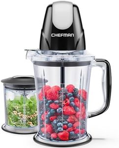 CHEFMAN Blender, 400W Power, Quadruple Stainless Steel Blades, Crushes Ice, Chops Food, Blends, Black