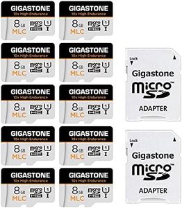 [10x High Endurance] Gigastone 8GB 10-Pack MLC Micro SD Card, 10x High Endurance Full HD Video Recording, Security Cam, Dash Cam, Surveillance Compatible 85 MB/s, U1 C10