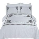 sheetsnthings Athena black & white Full/Queen Duvet cover set 100% Egyptian Cotton 300 thread count Embroidered 3pc duvet set