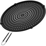 Beckon Ware 33 cm Oven Safe Silicone Splatter Screen for Frying Pan - Non-Stick & Heat Resistant, Black