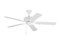 Monte Carlo 5HVDC52RZW Haven 52-Inch Indoor Ceiling Fan Pull Chain Operated in 3-Speed and Manual Reverse Switch with Flush Mount Hardware, Matte White Finish