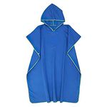 Changing Robe Hooded Poncho Towel Quick Dry Lightweight Changing Towel Extra Long in Microfibre Surf Poncho Universal Size for Men Women Adults, Suitable for Swimming Surfing and Beach (Blue)