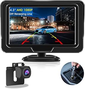 【2022 Upgrade】Reversing Camera AHD 1080P Car Reverse Camera Kit Backup Camera with 4.3'' LCD Monitor Rear View Camera for Vans,Cars,Trucks,Pickup,SUV Waterproof Night Vision DIY Parking Guide Lines