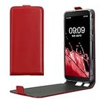 kwmobile Vertical Flip Case Compatible with Samsung Galaxy Xcover 5 - Case PU Leather Protective Flip Cover with Magnet - Dark Red