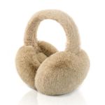 XIAOHAWANG Foldable Ear Muffs Women Winter Fluffy Earmuffs Warm Girls Ear Warmer Soft Outdoor Ear Cover (A-brown)